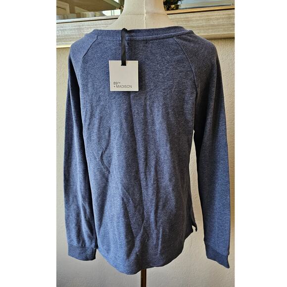 NWT 89th+Madison Sequin Hummingbird Heathered Hudson Sweatshirt Top Women Size L - Picture 4 of 5